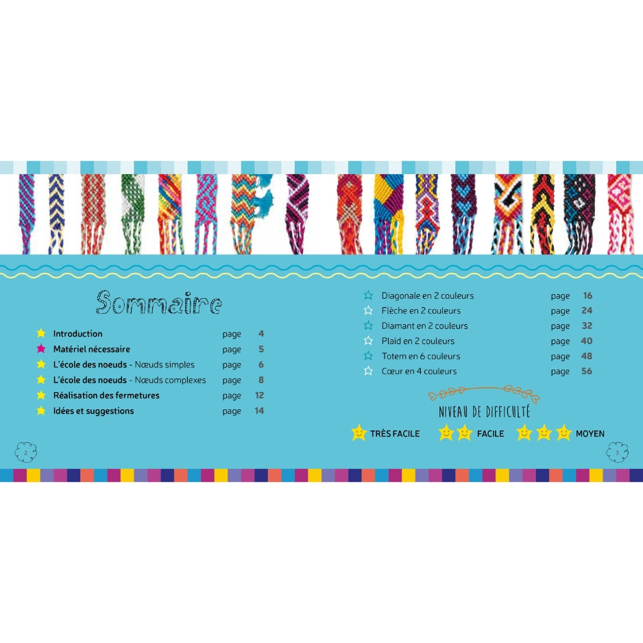 Kit Bracelets brésiliens - Un livret avec des instructions, des modèles, des materiaux et des tutoriels vidéos !
