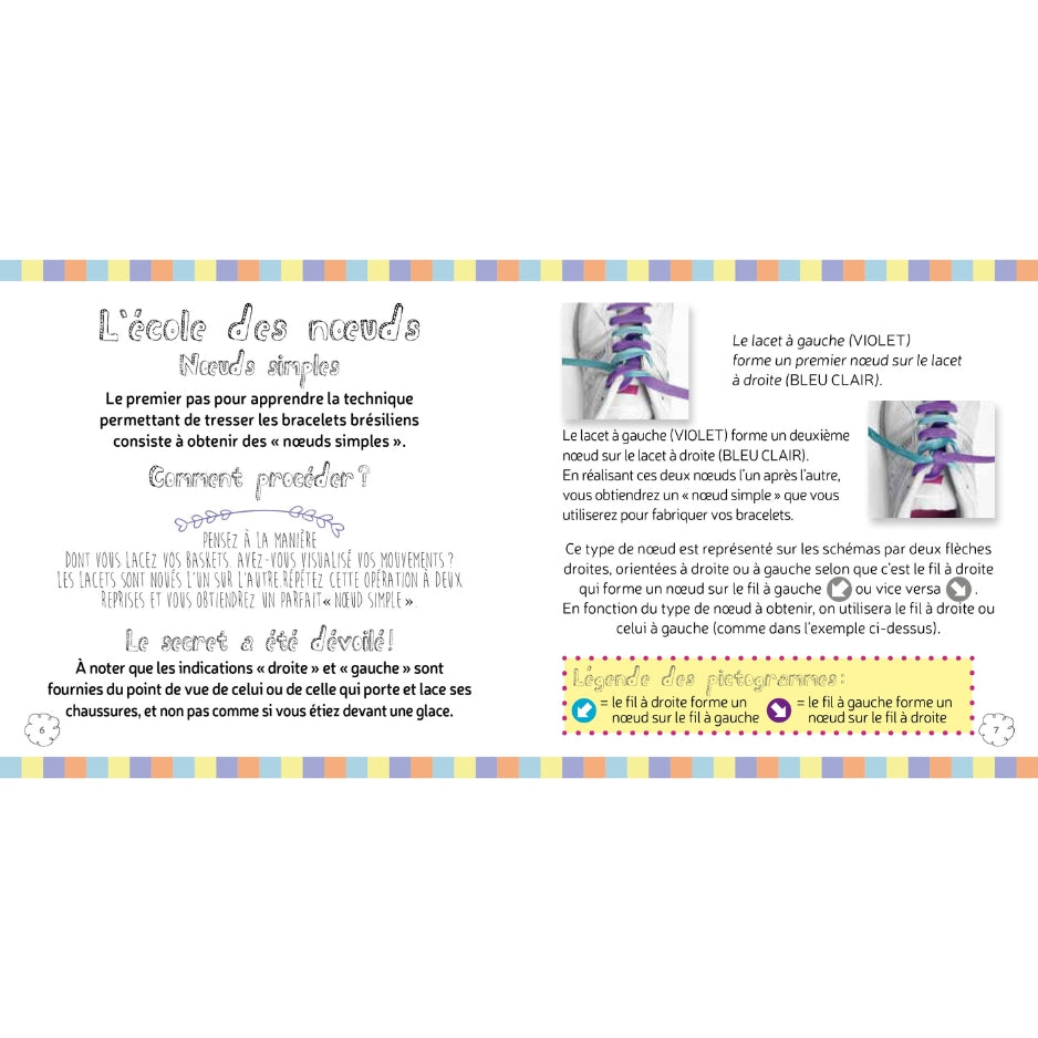 Kit Bracelets brésiliens - Un livret avec des instructions, des modèles, des materiaux et des tutoriels vidéos !