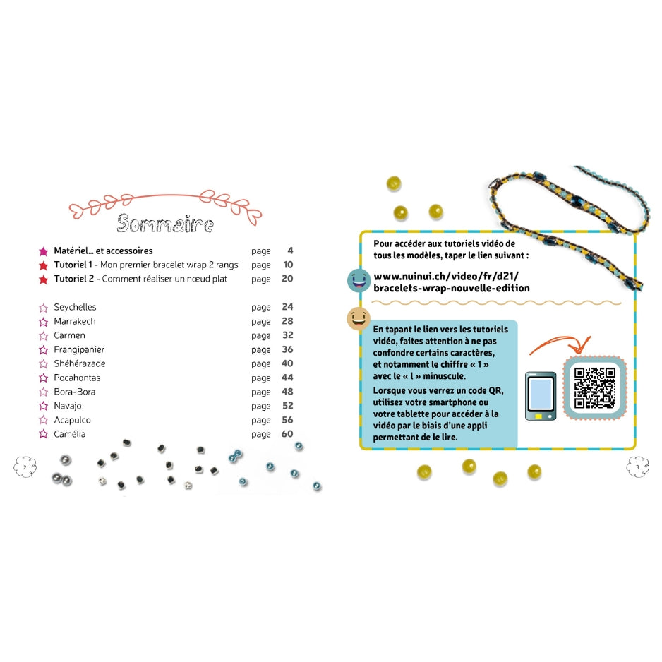 Kit bracelets wrap - Un livre avec des instructions, des modèles, des materiaux et des tutoriels vidéos !