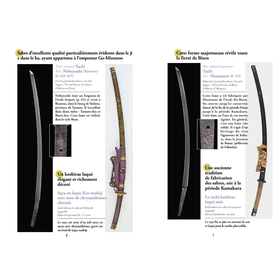 Sabres du Japon : histoires, modèles, techniques et descriptions