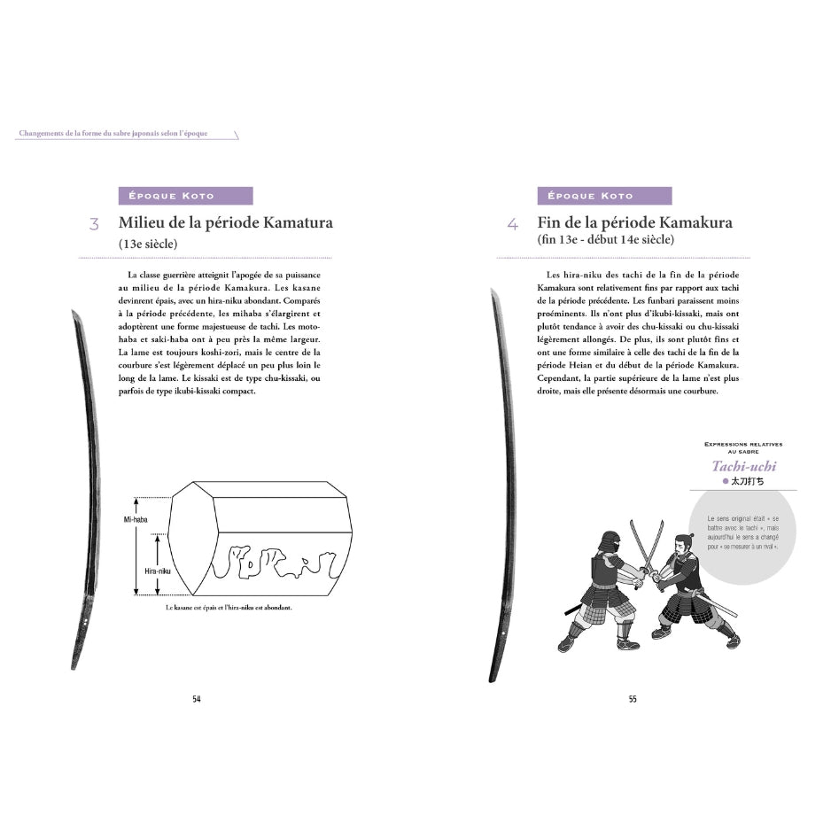 Sabres du Japon : histoires, modèles, techniques et descriptions