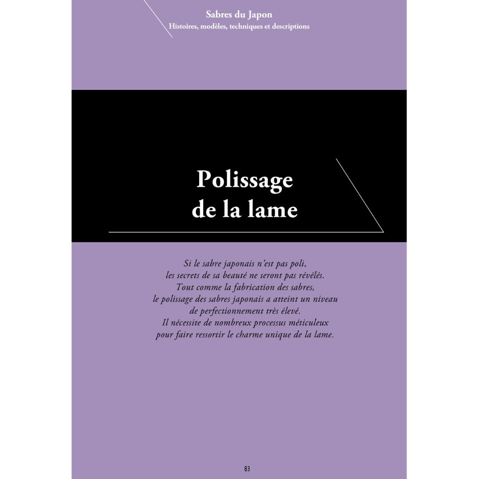 Sabres du Japon : histoires, modèles, techniques et descriptions