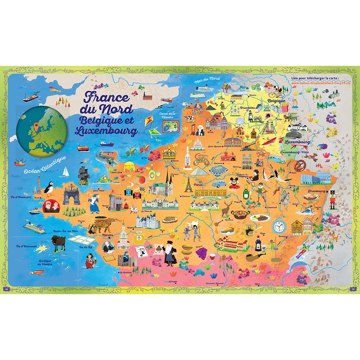 Planète terre - Atlas pour les enfants -  Nouvelle edition augmentée avec des cartes de la France